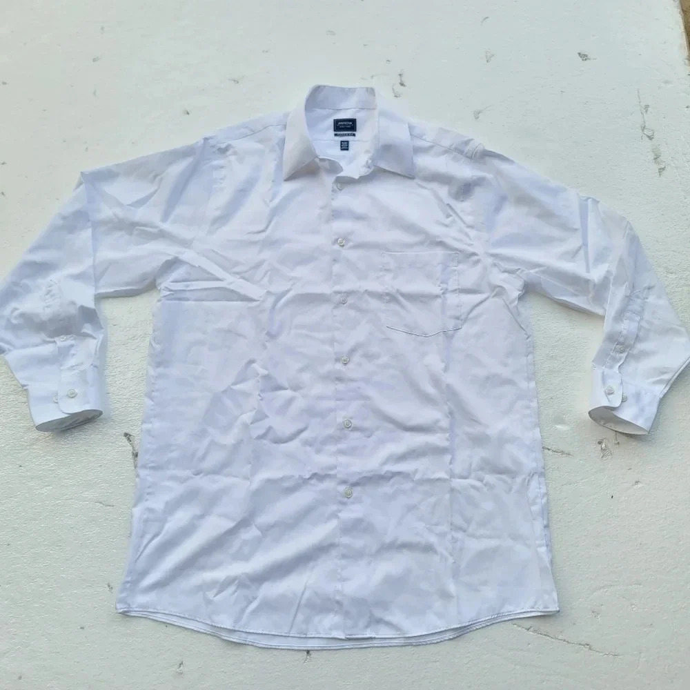 Arrow Classic Fit Button Down White Dress Shirt Size 15- 15.5 Mens 32/33
